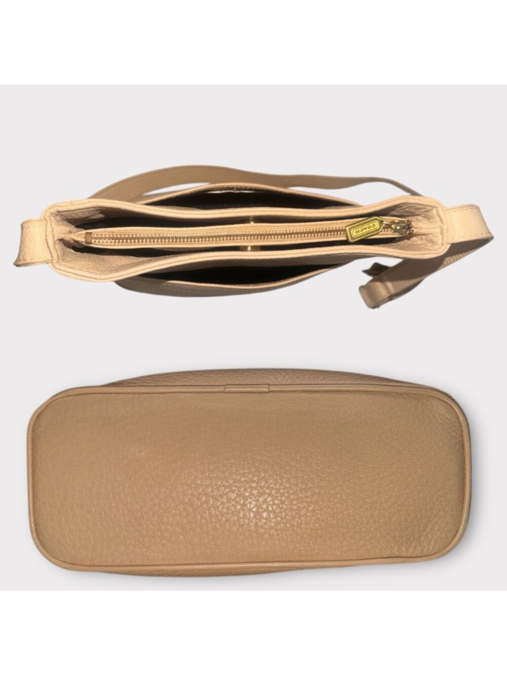 VTG Coach Sonoma Pocket Zip Crossbody 4924 Wheat Natural Grain Leather 90s USA - Picture 8 of 11